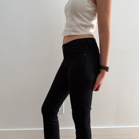 NWOT Citizens of humanity all black slim straight leg denim - 27 - Picture 6 of 16